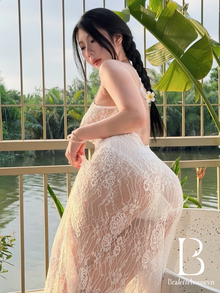Váy ngủ full ren xuyên thấu Melin Dress khoét lưng gợi cảm quyến rũ Bralettehousevn
