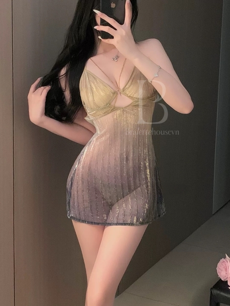 Đầm váy ngủ nữ Dancing Dress S2500 lấp lánh kèm charm tôn da gợi cảm Bralettehousevn