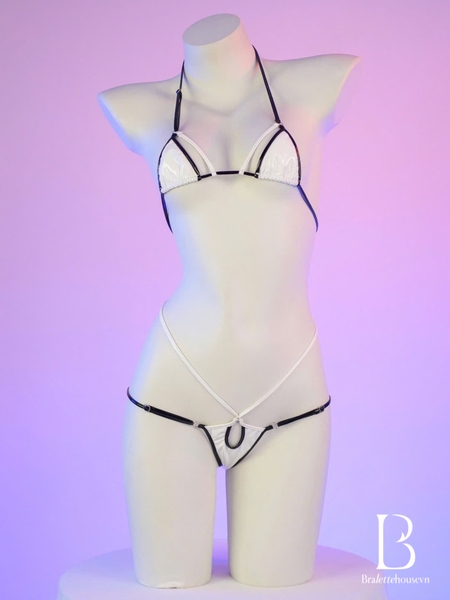 [NEW] Cruella Set S2289 bộ đồ lót da PU tiny cột dây siêu quyến rũ gợi cảm nóng bỏng không gọng mút Bralettehousevn