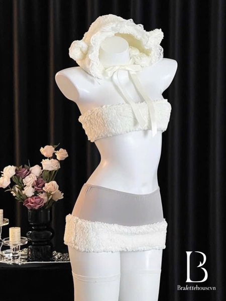 Bộ đồ hoá trang thỏ bông đáng yêu Dollie Set S2642 trendy kèm nón bông Bralettehousevn