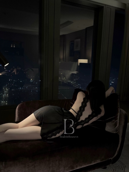 [HOT ITEMS] VÁY VOAN NGỦ NỮ KHOÉT LƯNG GỢI CẢM DÁNG XÒE PHỐI KÈM REN RUBATO DRESS S1178 Bralettehousevn