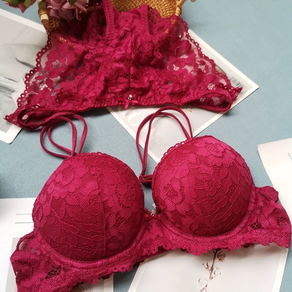 Bộ đồ lót ren nữ  Huray Set S2360 push up gợi cảm có gọng mút nâng ngực diện áo dài Bralettehousevn
