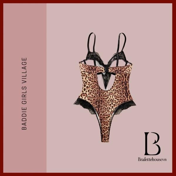 Bộ đồ liền thân Oralie Bodysuit S2429 hoạ tiết da beo phối ren gợi cảm quyến rũ mùa hè bốc lửa Bralettehousevn