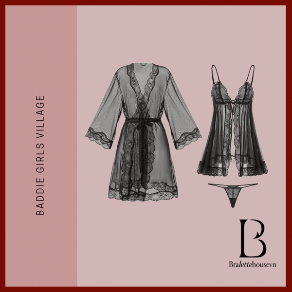 Đầm váy ngủ xuyên thấu cao cấp Chalelo Dress S2550 xẻ tà phối ren tinh tế nữ tính gợi cảm 𝘉𝘳𝘢𝘭𝘦𝘵𝘵𝘦𝘩𝘰𝘶𝘴𝘦𝘷𝘯