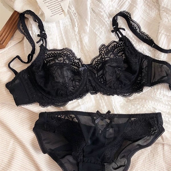 Set đồ lót nữ có gọng không đệm lót mút phối ren Wednesday set S1591 Bralettehousevn