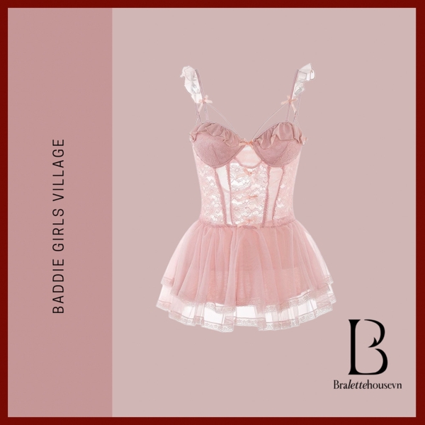 Đầm ngủ nữ dáng xoè có mút cánh tiên Beso Dress S2562 tiểu thư gợi cảm nữ tính tôn dáng Bralettehousevn