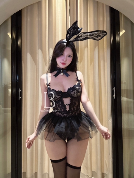 [Kèm tùng xoè] Bộ đồ liền thân ren Bob Bodysuit S2440 khoen tim 2-in-1 gợi cảm quyến rũ nữ tính Bralettehousevn