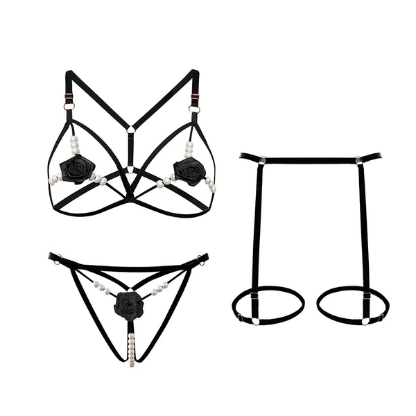 [CHE TÊN - TẶNG ĐAI EO🔥] Set đồ lót ren 𝗦𝟭𝟵𝟬𝟬 𝗔𝗹𝗺𝗶𝗿𝗮 nữ đính đoá hoa hồng Bralettehousevn