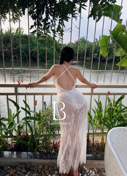 Váy ngủ full ren xuyên thấu Melin Dress khoét lưng gợi cảm quyến rũ Bralettehousevn