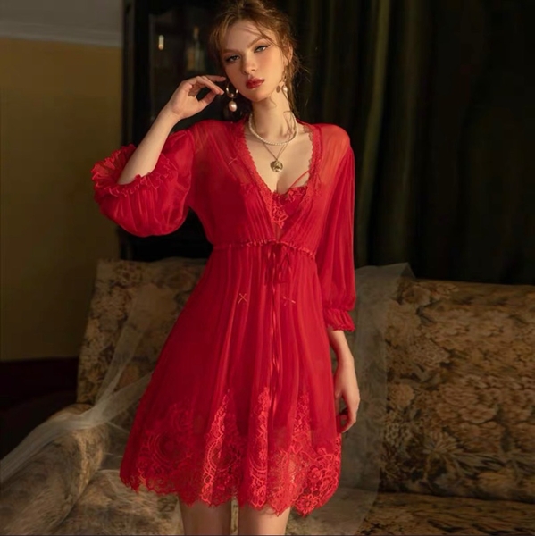 (Che tên - Hoả tốc) Choàng ngủ tiểu thư S2168 Choàng Milia chất liệu voan cao cấp cho nữ Bralettehousevn