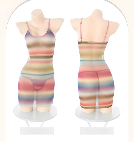 S2130 Selena Dress Đầm ngủ ombre phối màu sắc tôn da mỏng xuyên thấu Bralettehousevn