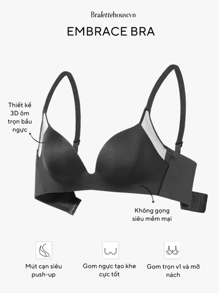 [THÊ HỆ MỚI] Embrace Bra S2394 áo lót nữ thiết kế ôm trọn bầu ngực 3D push up siêu đẹp tạo khe cao cấp Bralettehousevn