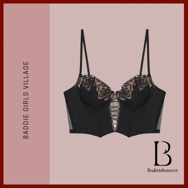 Áo toplette satin cao cấp Zinnia Corset thêu hoa chỉ nổi sang trọng gợi cảm mùa hè Bralettehousevn