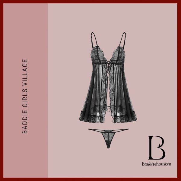 Đầm váy ngủ xuyên thấu cao cấp Chalelo Dress S2550 xẻ tà phối ren tinh tế nữ tính gợi cảm 𝘉𝘳𝘢𝘭𝘦𝘵𝘵𝘦𝘩𝘰𝘶𝘴𝘦𝘷𝘯