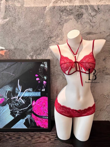 [Che tên] S1930 Migi Set đồ lót bralette nữ ren mỏng cột dây kèm quần gợi cảm táo bạo quyến rũ Bralettehousevn