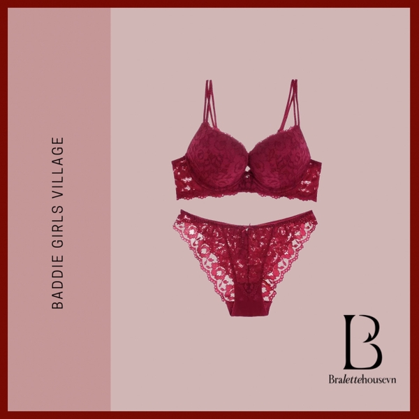 Bộ đồ lót ren nữ  Huray Set S2360 push up gợi cảm có gọng mút nâng ngực diện áo dài Bralettehousevn