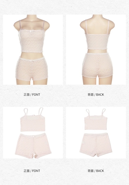 [SUMMER☀️] 𝐒𝟐𝟎𝟖𝟕 𝐂𝐚𝐢𝐥𝐲 𝐒𝐞𝐭 bộ đồ ngủ ren xuyên thấu hot trend hồng da quần short mùa hè du lịch sexy gợi cảm Bralettehiu
