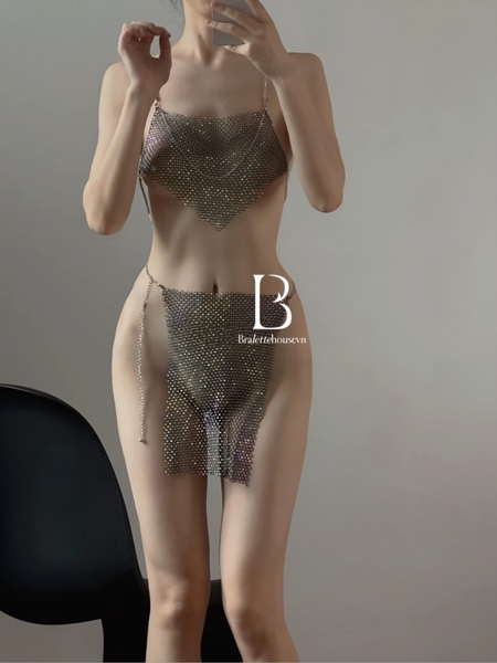 [💖LẤP LÁNH💖] Đầm váy ngủ nữ Little Star Set S2204 gợi cảm thu hút quyến rũ Bralattehousevn