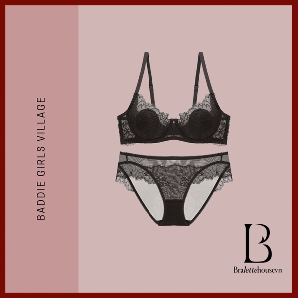 Bộ đồ lót ren nữ cao cấp Reen Set S2591 có mút tai thỏ sang trọng gợi cảm có gọng quyến rũ Bralettehousevn