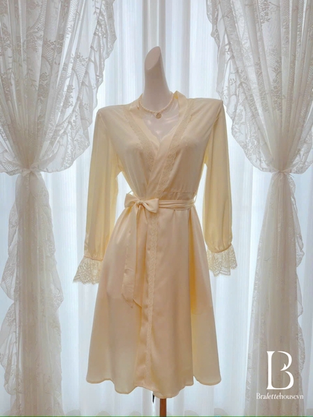 (Che tên - Hoả tốc) Choàng ngủ tiểu thư S2161Cinamon girl chất liệu satin cao cấp cho nữ Bralettehousevn