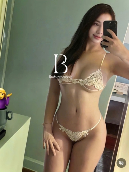 Bộ đồ lót nữ bralette siêu mảnh phối Ngọc Trai S583 gợi cảm táo bạo nữ tính quần dây Bralettehousevn