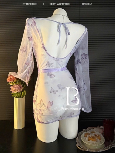 Bộ đồ cosplay Mauve Kimono Set S2584 gợi cảm phong cách Nhật bản quyến rũ Bralettehousevn