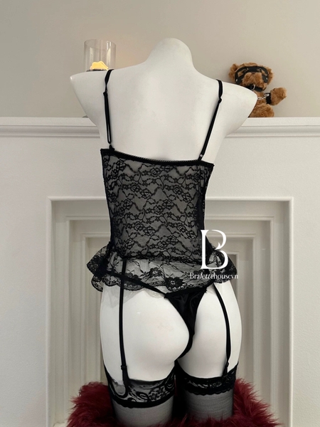 [Có dây đai] Only Set S2307 bộ đồ dáng corset phối ren mềm kèm quần gợi cảm quyến rũ Bralettehousevn
