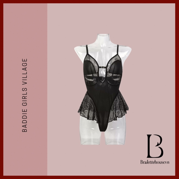 Bộ đồ liền thân nữ Juvela Bodysuit S2455 có mút đệm khoen lấp lánh cột nơ nữ tính quyến rũ Bralettehousevn