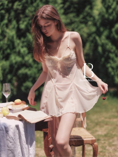 [CHE TÊN - HOẢ TỐC] Đầm váy ngủ kèm quần S2169 Domea Dress không gọng có mút đệm Bralettehousevn
