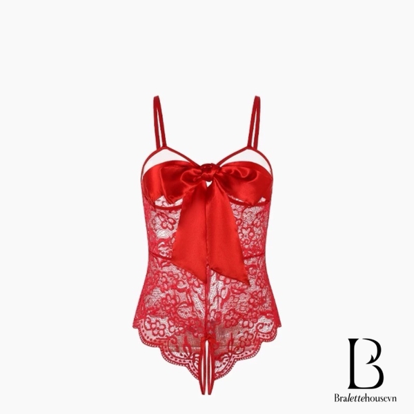 Bộ đồ liền thân nữ Mayah Bodysuit S2345 ren phối nơ voan xẻ đáy gợi cảm Bralettehousevn