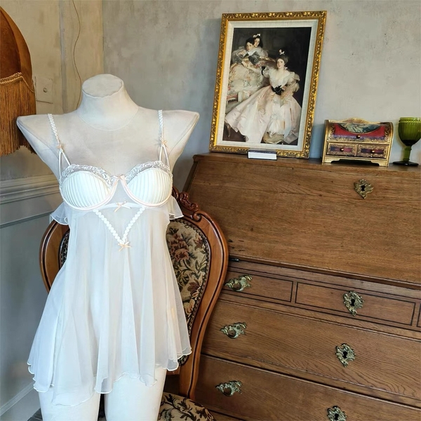 Đầm váy ngủ nữ gợi cảm Zelda Dress S2190 xuyên thấu cao cấp dáng xoè tiểu thư Bralettehousevn