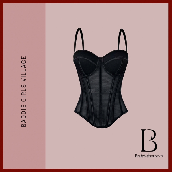 Áo corset nữ xuyên thấu cao cấp Solid Corset S2688 thời trang sang chảnh Bralettehousevn