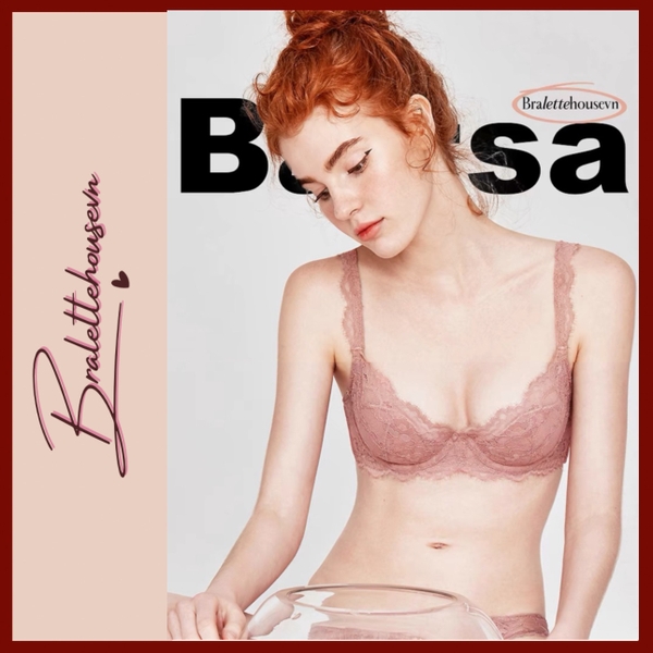 Set áo ngực nữ có gọng và mút mỏng chất ren phối thun lưới mềm mại Wonder set S1630 Braletteshousevn