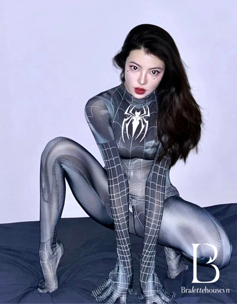[CHE TÊN - HOẢ TỐC] Bộ đồ liền thân cosplay Sexy 🕷️🕸️ Spider Bodysuit người nhện ôm sát cao cấp có khoá đáy Bralettehousevn