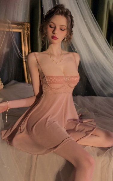 [𝗧𝗮̣̆𝗻𝗴 𝗸𝗲̀𝗺 𝗯𝗶̣𝘁 𝗺𝗮̆́𝘁🔥] S1822 CHALEE DRESS váy đầm ngủ nữ phối ren xuyên thấu gợi cảm sexy táo bạo Bralettehousevn