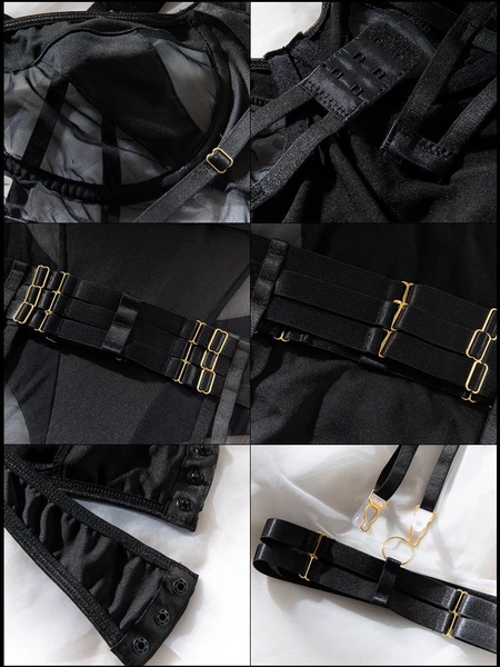 [KÈM ĐAI] Bộ đồ liền thân Pyrite Bodysuit S2454 chất liệu xuyên thấu cao cấp gợi cảm quyến rũ Bralettehousevn