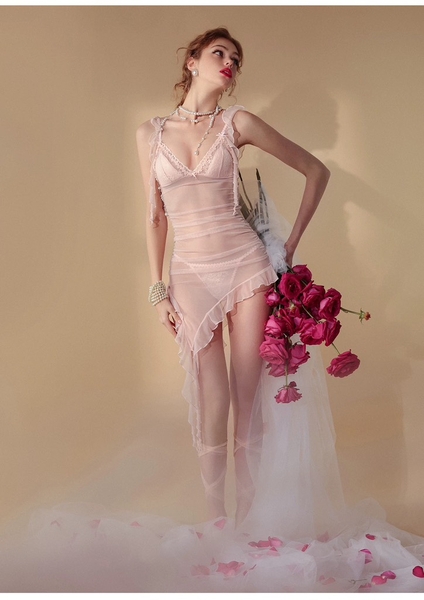 [HOT HIT] Đầm váy ngủ nữ Felicity Dress S2425 cao cấp có sẵn mút xuyên thấu voan rũ trendy Bralettehousevn