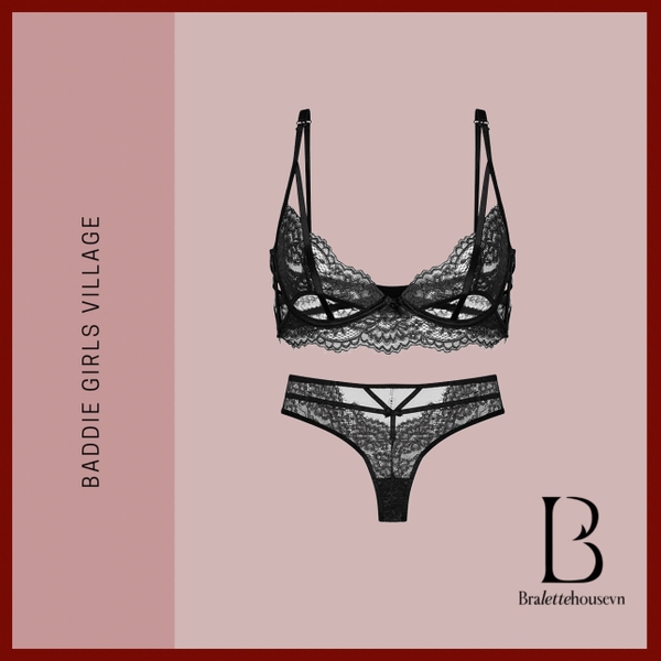 Bộ đồ lót ren nữ cao cấp Dol Set S2607 cut out có gọng không mút thiên thần gợi cảm Bralettehousevn