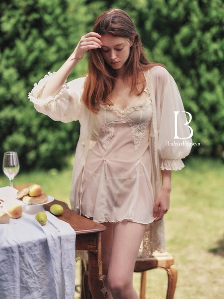 [CHE TÊN - HOẢ TỐC] Đầm váy ngủ kèm quần S2169 Domea Dress không gọng có mút đệm Bralettehousevn