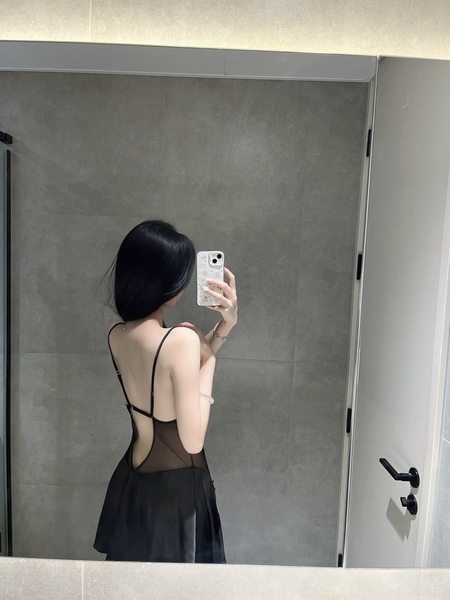 [CÓ MÚT ĐỆM] Đầm váy ngủ satin nữ Krixi Dress S2451 có gọng form xoè tiểu thư gợi cảm Bralettehousevn