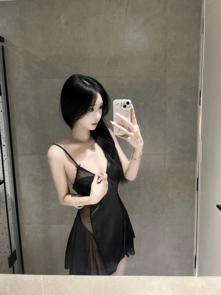 [CÓ MÚT ĐỆM] Đầm váy ngủ satin nữ Krixi Dress S2451 có gọng form xoè tiểu thư gợi cảm Bralettehousevn