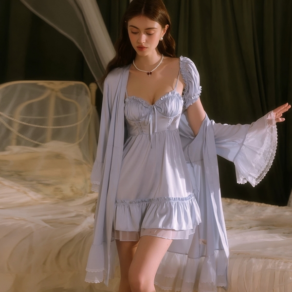 [CHE BẮP TAY] Đầm váy ngủ nữ Laila Dress S2507 satin cao cấp có tay  dáng xoè che khuyết điểm phong cách nàng thơ Bralettehousevn