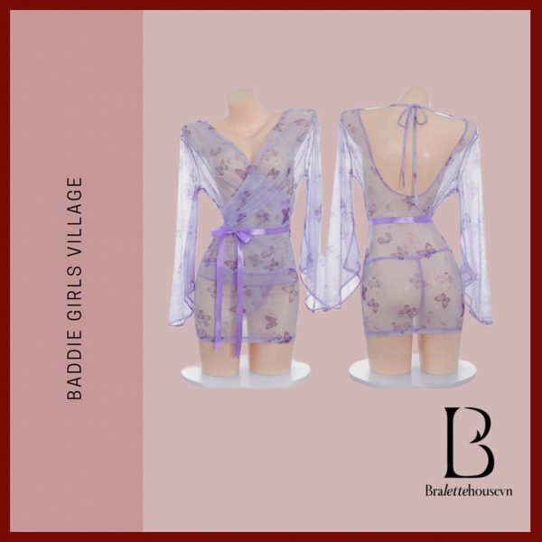 Bộ đồ cosplay Mauve Kimono Set S2584 gợi cảm phong cách Nhật bản quyến rũ Bralettehousevn