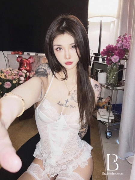 [Có dây đai] Only Set S2307 bộ đồ dáng corset phối ren mềm kèm quần gợi cảm quyến rũ Bralettehousevn