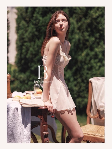 [CHE TÊN - HOẢ TỐC] Đầm váy ngủ kèm quần S2169 Domea Dress không gọng có mút đệm Bralettehousevn