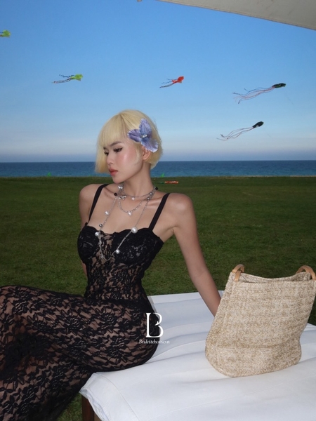 [ẢNH THẬT] Đầm ren dài nữ S2089 𝗛𝗶𝗹𝗱𝗮 Dress tôn dáng ôm sát quyến rũ cao cấp Bralettehousevn