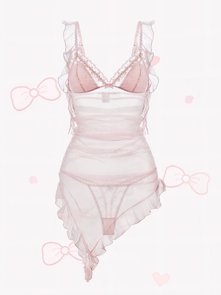 [HOT HIT] Đầm váy ngủ nữ Felicity Dress S2425 cao cấp có sẵn mút xuyên thấu voan rũ trendy Bralettehousevn