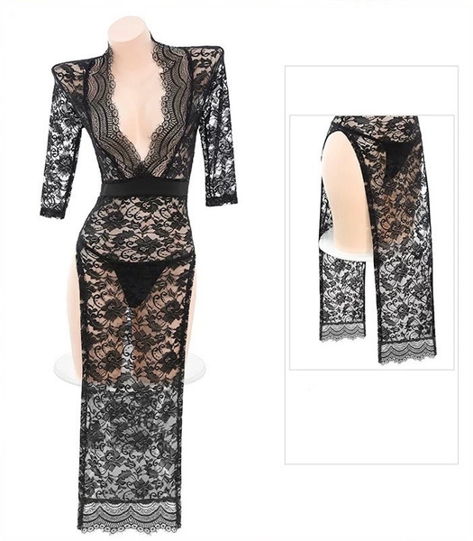 [KÈM QUẦN] Đầm dài full ren xẻ tà Angela Dress S1959 ôm sát tôn dáng gợi cảm phong cách quyến rũ Bralettehousevn