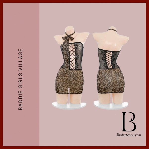 [HOISERY] Tất vớ toàn thân nữ Feline Bodystock PK2603 kèm cà vạt da beo gợi cảm co giãn tốt siêu tôn dáng Bralettehousevn