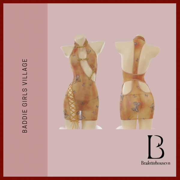 Bộ đồ cosplay Night Fly Set S2571 phong cách Trung Hoa sườn xám truyền thống gợi cảm nữ tính Trung Thu Bralettehousevn